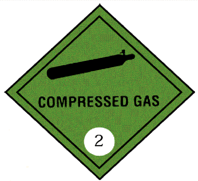 Compressed gas warning diamond. General use but shown here for benefit of nitrous oxide users visiting Mark's page!
